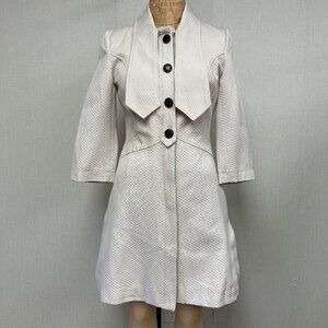 Deadstock 2000s Tulle Brand Cream Textured Retro Lightweight Coat Size Medium